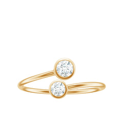 Bezel Set Diamond Toi Et Moi Ring for Promise