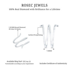 Certified Diamond Spiral Ring For Women