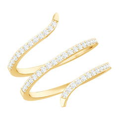 Certified Diamond Spiral Ring For Women