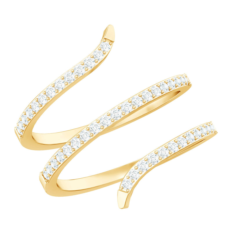 Certified Diamond Spiral Ring For Women