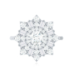 Certified Brilliant Cut Moissanite Cocktail Engagement Ring for Women
