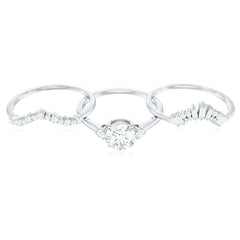 Vintage Inspired Moissanite 3 Piece Wedding Ring Sets