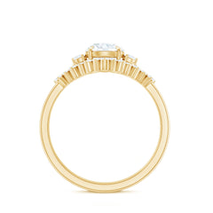 Vintage Inspired Moissanite 3 Piece Wedding Ring Sets