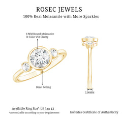 Bezel Set Moissanite Solitaire Engagement Ring