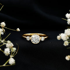 Bezel Set Moissanite Solitaire Engagement Ring