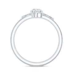 Certified Round Moissanite Modern Wedding Ring Set