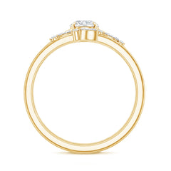 Certified Round Moissanite Modern Wedding Ring Set