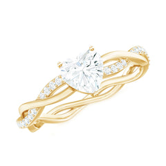 Heart Shape Moissanite Solitaire Promise Ring