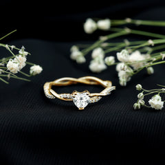 Heart Shape Moissanite Solitaire Promise Ring