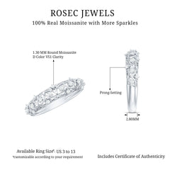 Womens Moissanite Filigree Eternity Band Ring