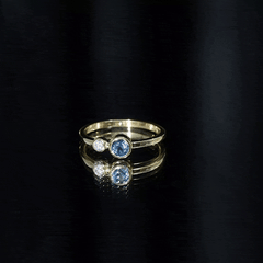 5mm Round London Blue Topaz Two Stone Promise Ring For Her