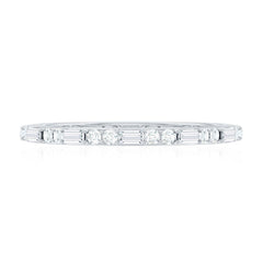 Real Baguette and Round Diamond Full Eternity Ring