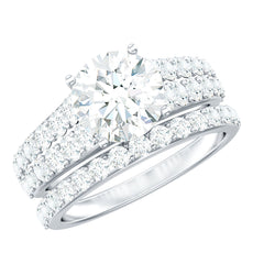 8 MM Zircon Wedding Ring Set in Prong Setting