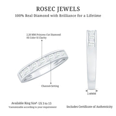 Channel Set Diamond Half Eternity Band Ring