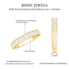Channel Set Diamond Half Eternity Band Ring