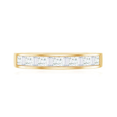 Channel Set Diamond Half Eternity Band Ring
