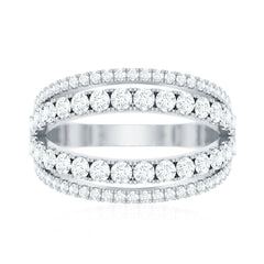1.5 CT Cubic Zirconia Designer Cocktail Ring in Gold