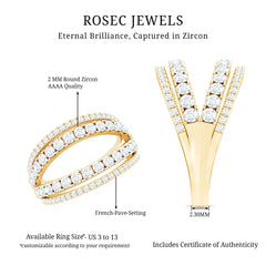 1.5 CT Cubic Zirconia Designer Cocktail Ring in Gold