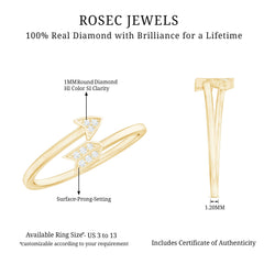 Natural Diamond Minimal Love Arrow Ring
