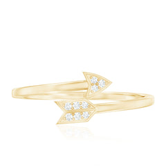 Natural Diamond Minimal Love Arrow Ring