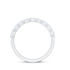 Baguette and Round Certified Moissanite Half Eternity Band Ring