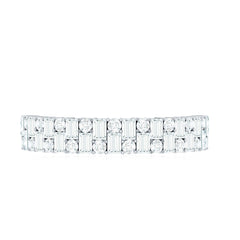 Baguette and Round Certified Moissanite Half Eternity Band Ring