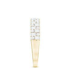 Baguette and Round Certified Moissanite Half Eternity Band Ring