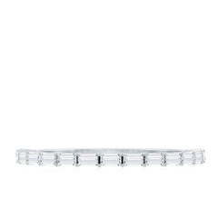 Baguette Cut Diamond Stackable Ring in Shared Prong Setting