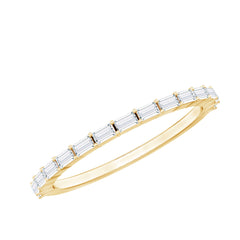 Baguette Cut Diamond Stackable Ring in Shared Prong Setting