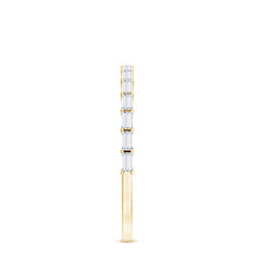Baguette Cut Diamond Stackable Ring in Shared Prong Setting