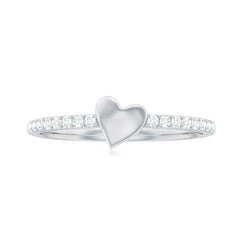 Diamond Heart Shape Promise Ring for Her
