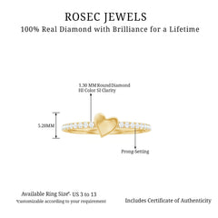 Diamond Heart Shape Promise Ring for Her