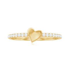 Diamond Heart Shape Promise Ring for Her