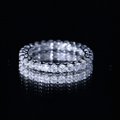 1.50 CT Certified Zircon Gold Full Eternity Ring