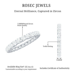 1.50 CT Certified Zircon Gold Full Eternity Ring