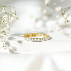 1.50 CT Certified Zircon Gold Full Eternity Ring