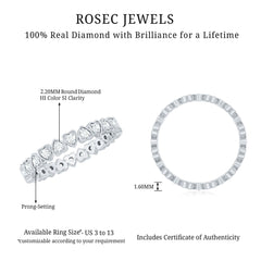 Certified Diamond Heart Eternity Band Ring