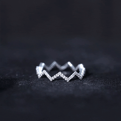 Minimal Diamond Zig Zag Eternity Band Ring