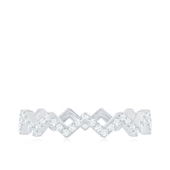 Minimal Diamond Zig Zag Eternity Band Ring