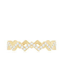 Minimal Diamond Zig Zag Eternity Band Ring