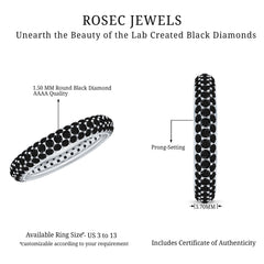 Thick Eternity Band with 2 CT Lab Created Black Diamond