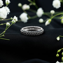 Thick Eternity Band with 2 CT Lab Created Black Diamond