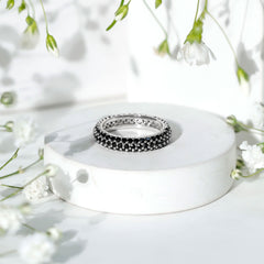 Thick Eternity Band with 2 CT Lab Created Black Diamond