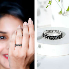 Thick Eternity Band with 2 CT Lab Created Black Diamond