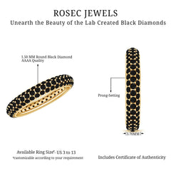 Thick Eternity Band with 2 CT Lab Created Black Diamond