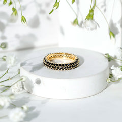 Thick Eternity Band with 2 CT Lab Created Black Diamond