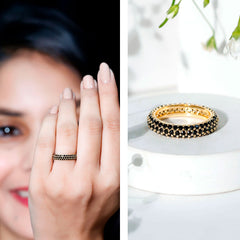 Thick Eternity Band with 2 CT Lab Created Black Diamond