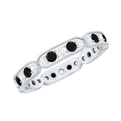 Classic Black Onyx and Diamond Eternity Band Ring