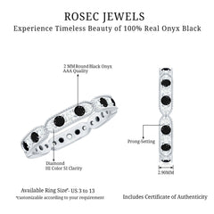 Classic Black Onyx and Diamond Eternity Band Ring