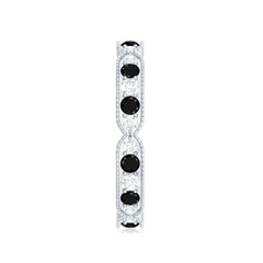 Classic Black Onyx and Diamond Eternity Band Ring